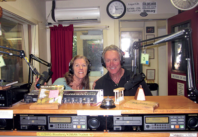 Landon and Diane during interview at KVMR radio for Falling in Love Backwards